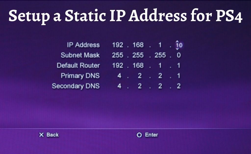 Static IP Address on the PS4