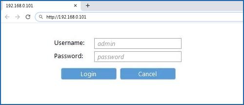 192.168.0.101 router default user id password