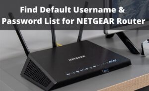 default username password for netgear router